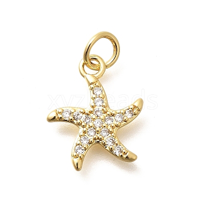 Brass Micro Pave Clear Cubic Zirconia Pendants KK-Q040-01D-G-1