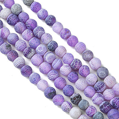Natural Weathered Agate Beads Strands G-G589-6mm-06-1