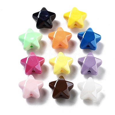 Opaque Acrylic Beads X-OACR-Z017-04D-1
