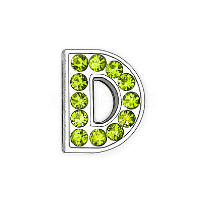 Glass Rhinestone Slide Charms PALLOY-TAC0018-02-D-1