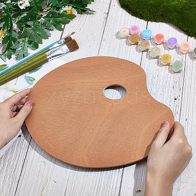 Oval Wood Color Palette AJEW-WH20098-001-1