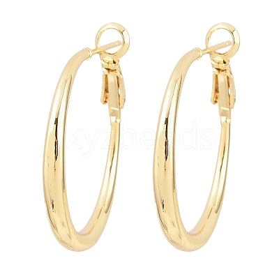 Brass Hoop Earrings for Women EJEW-A156-17B-G-1