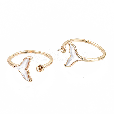 Brass Peg Bails Cuff Finger Ring Settings KK-S354-288-NF-1