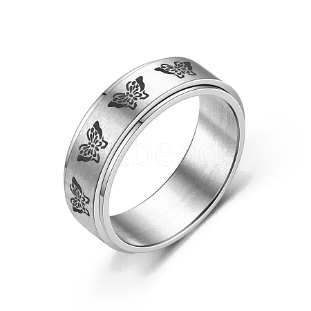 Rotating Titanium Steel Anxiety Relief Ring for Women Men PW-WG4928D-06-1