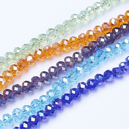 Electroplate Glass Beads Strands EGLA-A044-T1mm-B-M-1