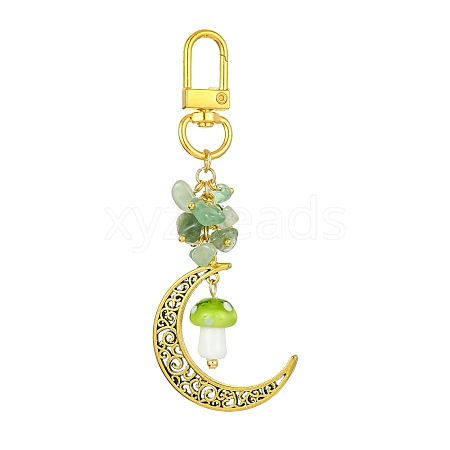 Hollow Moon Alloy Pendant Decoraiton HJEW-JM01394-01-1