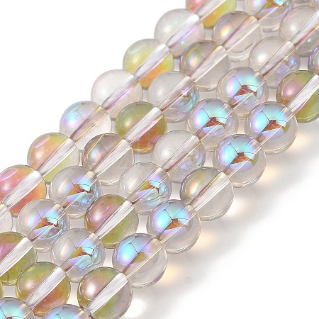 Transparent Electroplate Glass Beads Strands GLAA-T032-T6mm-C09-1