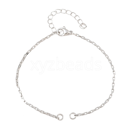 Brass Box Chain Bracelet Making KK-CBADBBF-02P-1