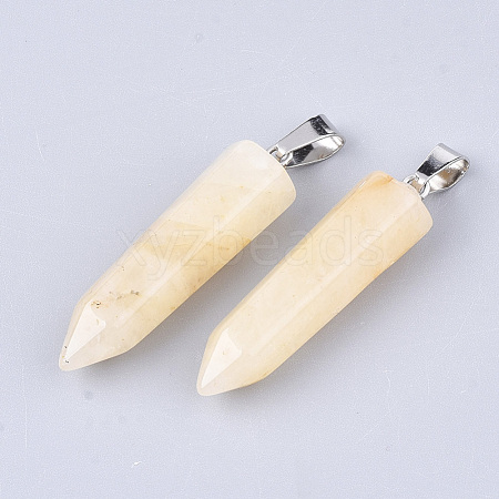 Natural Topaz Jade Point Pendants G-R220-34O-1