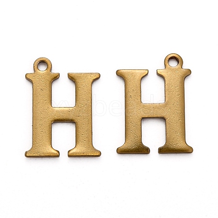 304 Stainless Steel Alphabet Charms STAS-H122-H-AB-1