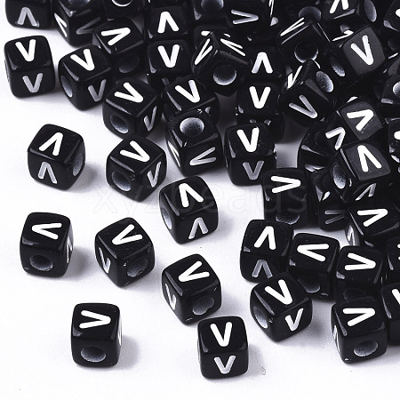 Opaque Acrylic Beads SACR-N002-01V-1