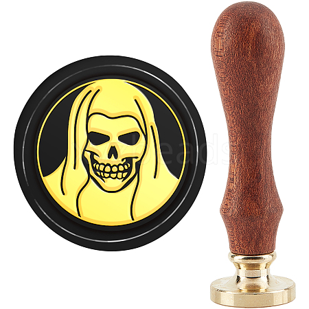 Halloween Brass Wax Seal Stamp with Handle AJEW-WH0184-0615-1