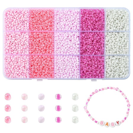 5 Colors Glass Seed Beads SEED-YW0002-49D-1