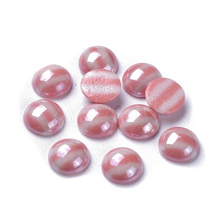 Opaque Glass Cabochons GGLA-S038-11F-8mm-1