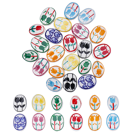 24Pcs 12 Style Handmade Porcelain Beads PORC-ME0001-22-1