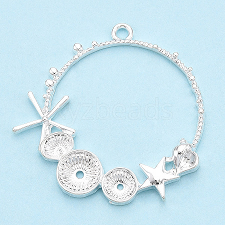 Alloy Open Back Bezel Pendants PALLOY-WH0065-71S-1