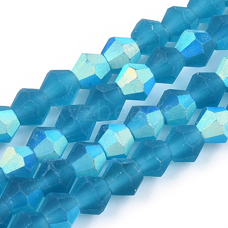 Imitate Austrian Crystal Bicone Frosted Glass Beads Strands LS-EGLA-A039-T6mm-MB01-1