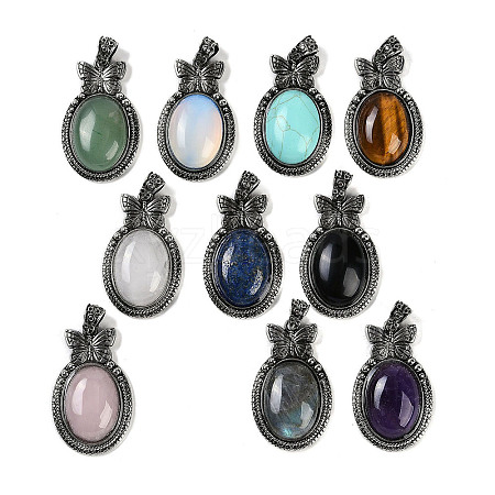 Natural & Synthetic Mixed Gemstone Pendants G-I370-09AS-1