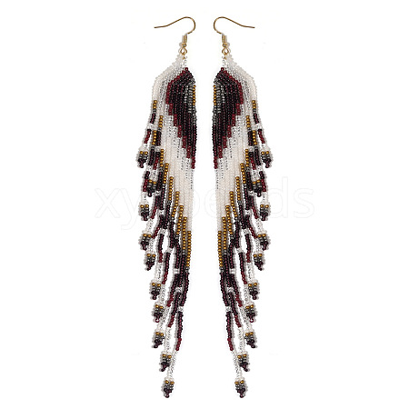 Bohemian Tassel Seed Beaded Dangle Earrings for Women IY6434-1-1