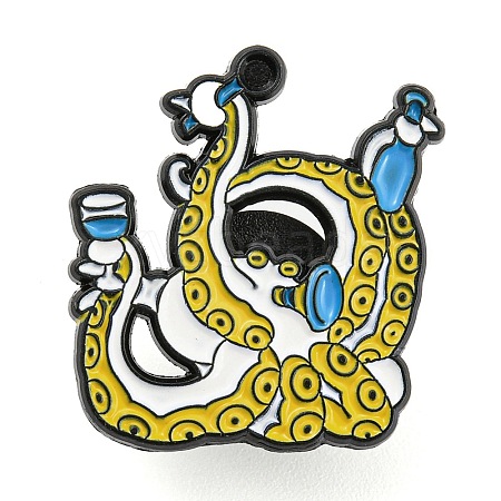 Octopus & Drink Enamel Pins JEWB-F024-01C-1