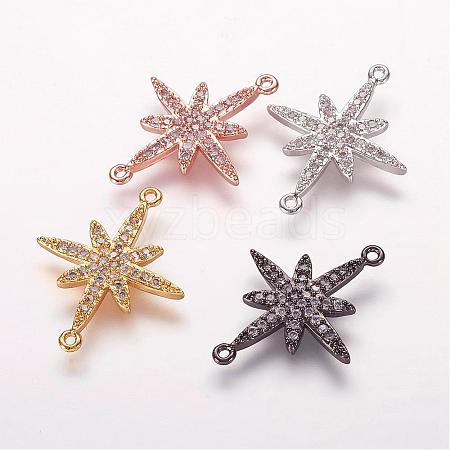 Brass Micro Pave Cubic Zirconia Links ZIRC-G097-08-1