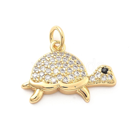 Rack Plating Brass with Cubic Zirconia Pendants KK-Q017-01F-G-1