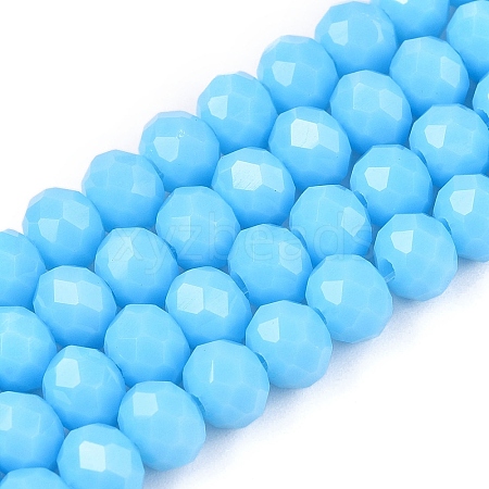 Opaque Solid Color Imitation Jade Glass Beads Strands EGLA-A044-P6mm-D08-1