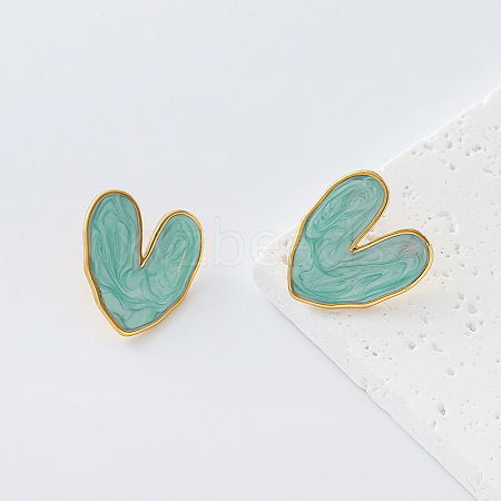 304 Stainless Steel Enamel Stud Earrings for Women SW3923-1