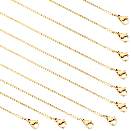 12Pcs 0.9MM 304 Stainless Steel Snake Chain Necklace Making STAS-SC0021-57G-1