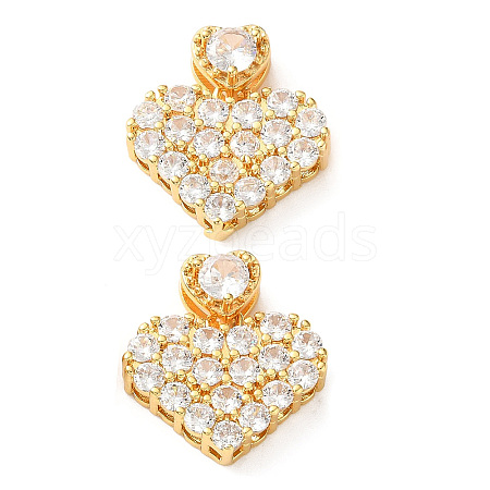 Brass Micro Pave Cubic Zirconia Pendants CU-CBA03AF-18B-02-1