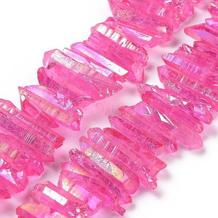 Natural Quartz Crystal Points Beads Strands G-K181-B10-1