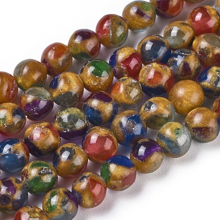 Synthetic Gold Clinquant Stone Beads Strands G-E551-A06-1