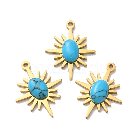 Synthetic Turquoise Pendants STAS-A080-20G-1