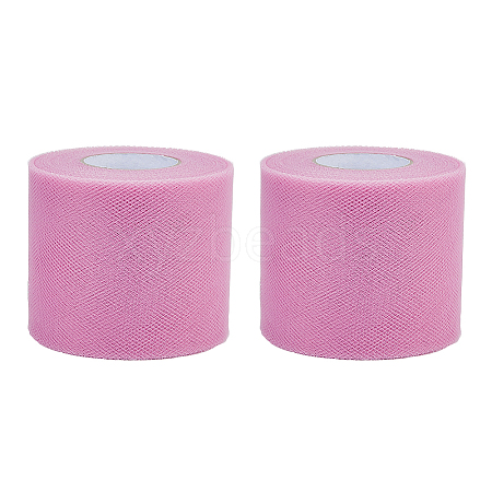 50 Yards Elastic Polyester Deco Mesh Ribbons SRIB-WH0011-129B-1