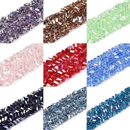 Electroplate Transparent Glass Beads Strands GLAA-N021-4mm-M-1