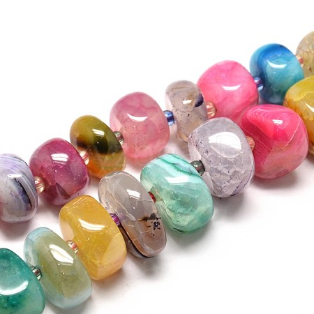 Natural Agate Nuggets Graduated Beads Strands G-F214-30A-1