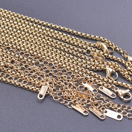 2.5mm Unisex 304 Stainless Steel Box Chains Necklaces CY6763-2-1