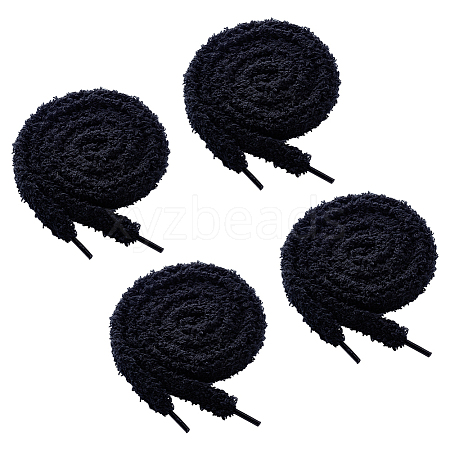 4 Pairs Plush Cloth Shoelaces AJEW-HY0002-72B-1