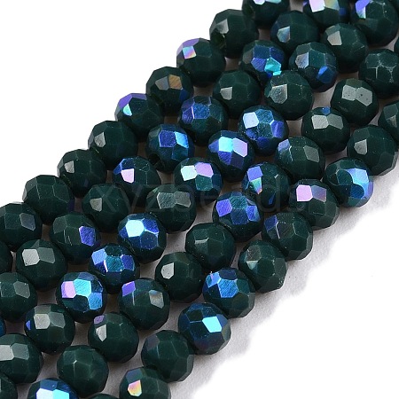 Electroplate Opaque Solid Color Glass Beads Strands EGLA-A044-P3mm-L12-1