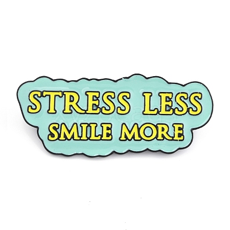 Word Stress Less Smile More Enamel Pins JEWB-D279-05B-01-1