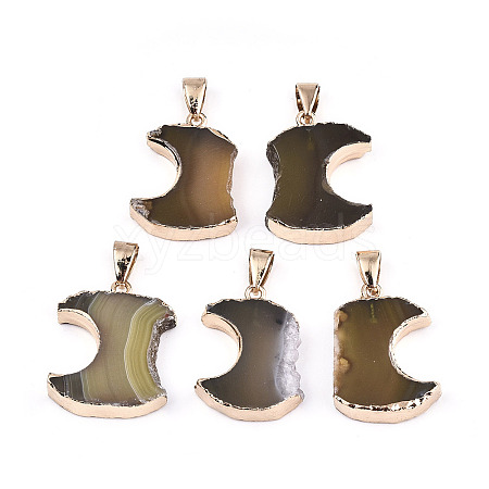 Natural Agate Pendants G-N326-55B-1