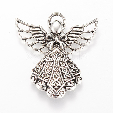 Tibetan Style Alloy Pendants X-TIBEP-Q063-124AS-RS-1