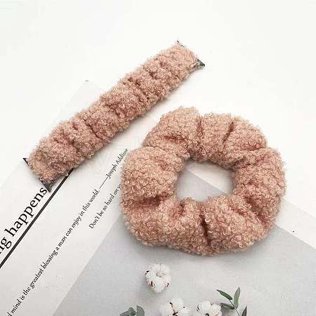 Plush Hairband and Watch Band For iWatch Series 7 Winter limit Smart Watches Size 45mm/42mm/44mm COHT-PW0001-07B-10-1