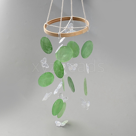 Dyed Natural Shell Slices Wind Chimes HJEW-WH20010-13A-1