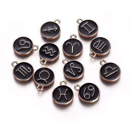 Double-sided Alloy Enamel Pendants X-ENAM-WH0007-01-1