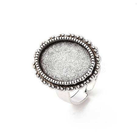 Vintage Adjustable Iron Finger Ring Components Alloy Cabochon Bezel Settings PALLOY-Q300-25AS-NR-1