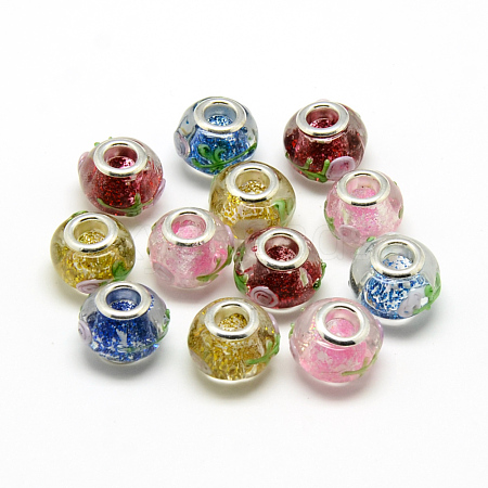 Rondelle Lampwork Large Hole European Beads LPDL-R003-05-1