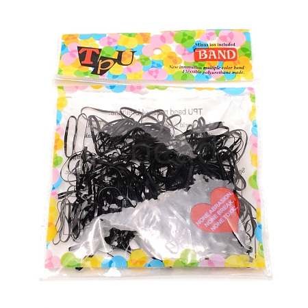 Plastic Elastic Thread Hair Ties OHAR-TAC0005-01-1