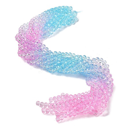 Transparent Painted Glass Beads Strands DGLA-A034-T6mm-A22-1