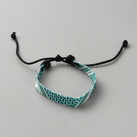 Ethnic Style Polyester Cord Braided Bracelets for Men Women BJEW-WH0022-66A-1